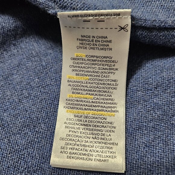 Ralph Lauren Black Label Ladies Cotton Cashmere Blazer-style Cardigan Indigo M - Picture 14 of 15